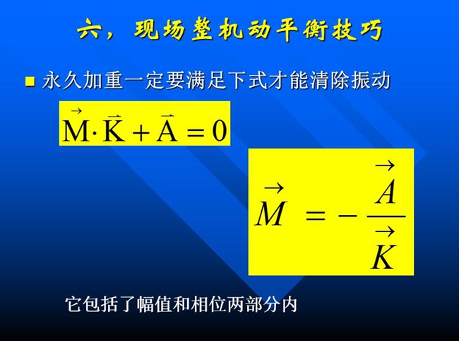 永久加重一定要滿(mǎn)足包含幅值和相位兩部分在內(nèi)的公式才能清除振動(dòng)