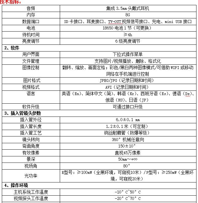 MIE-R系列安防內(nèi)窺鏡支持圖片、視頻播放，插入管外徑6mm，內(nèi)窺鏡攝像頭有效像素45萬，耐高溫